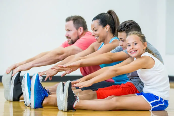 A family staying active